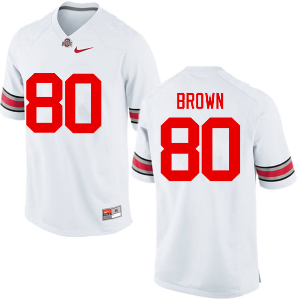 Men Ohio State Buckeyes #80 Noah Brown College Football Jerseys Game-White